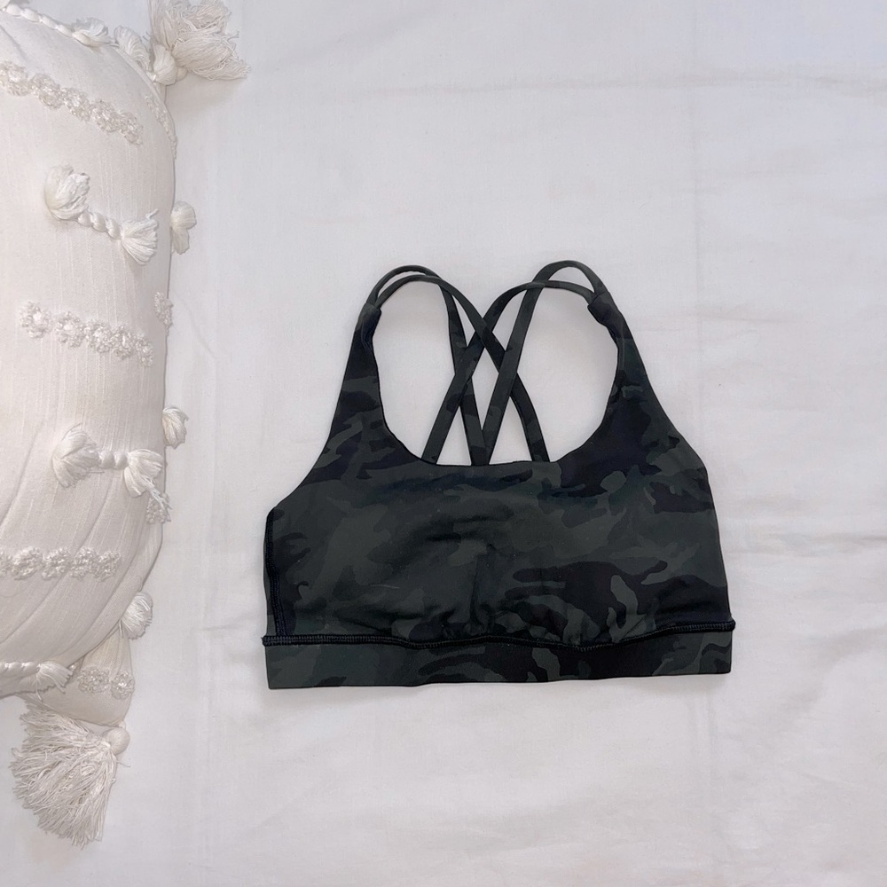 Lululemon Energy Sports Bra *Green Camo Size 4